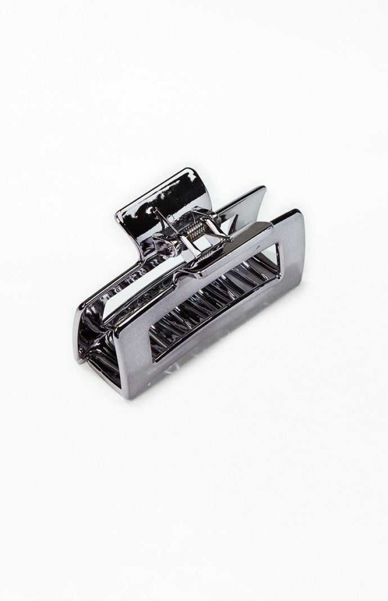 Clips PacSun Square Metal Claw Clip Femme Argent | 843209ROC