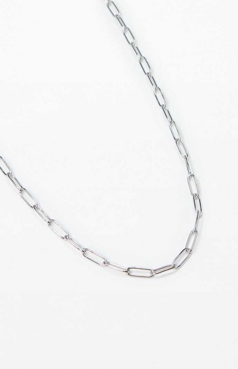 Collier PacSun Paperclip Chain Homme Argent | 159287XDC