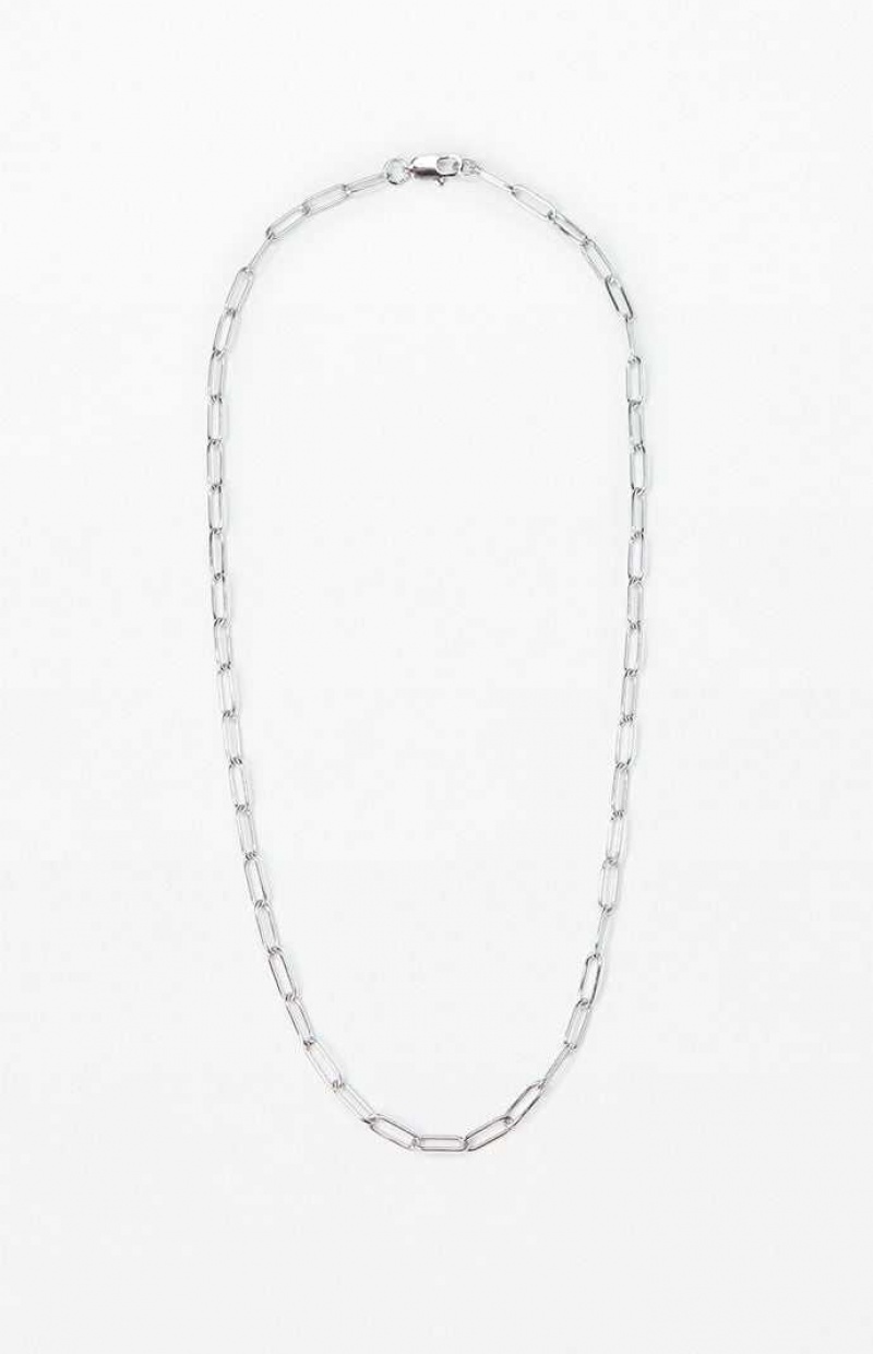 Collier PacSun Paperclip Chain Homme Argent | 159287XDC