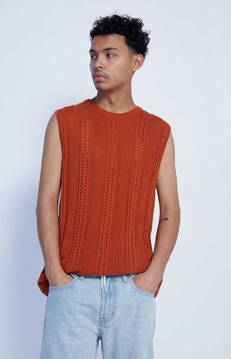 Debardeur PacSun Knit Homme Marron | 142793LFJ