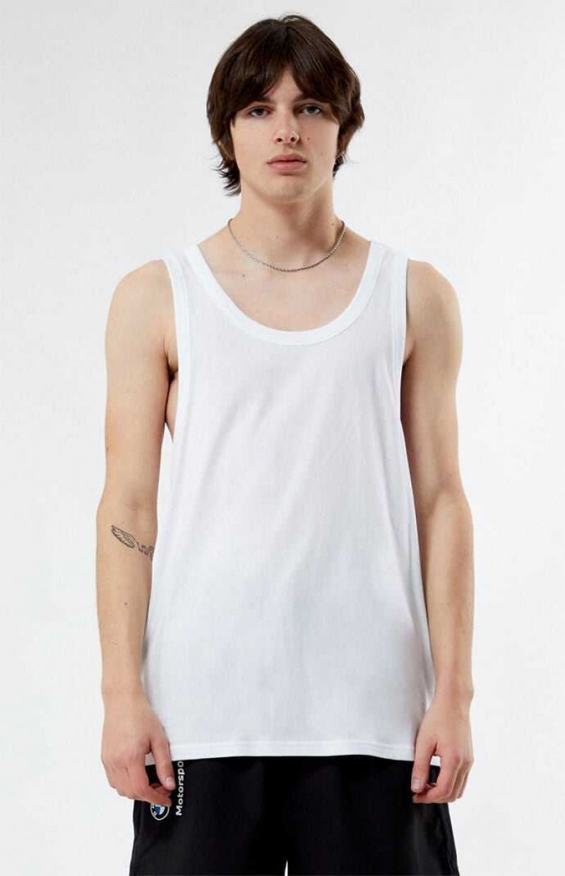 Debardeur PacSun PS Basics Eco Sage Homme Blanche | 637859BHG