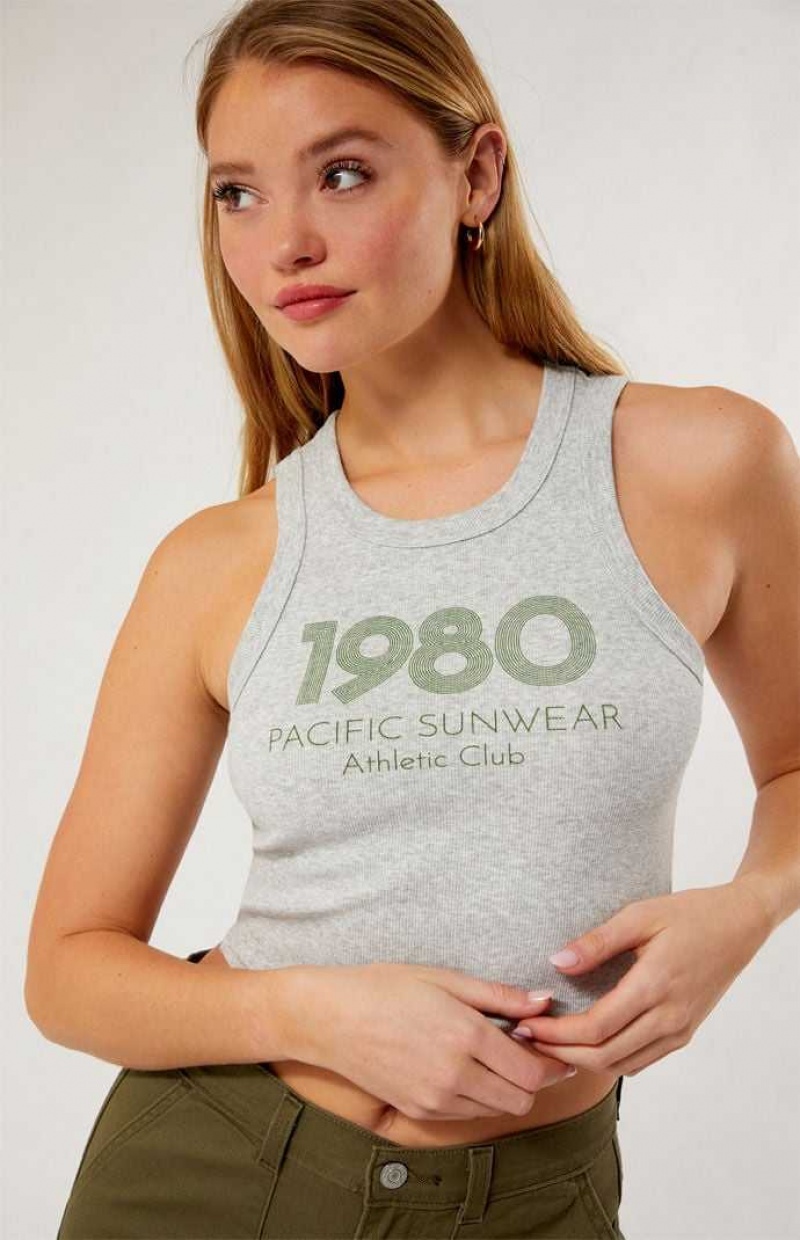 Hauts PacSun 1980 Pacific Sunwear Racerback Femme Grise | 592076KMH