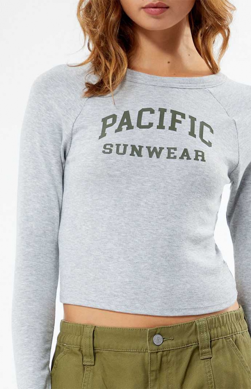 Hauts PacSun Arch Long Sleeve Femme Grise | 410923DWL