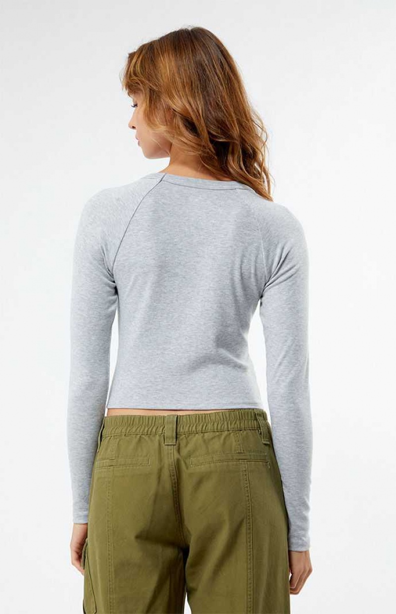 Hauts PacSun Arch Long Sleeve Femme Grise | 410923DWL