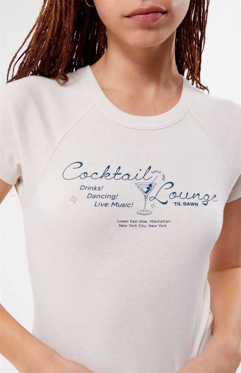 Hauts PacSun Cocktail Lounge Raglan Femme Blanche | 769204WOC