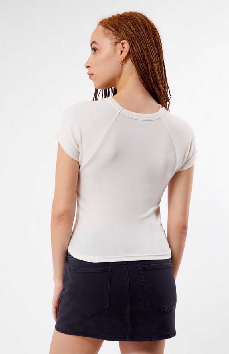 Hauts PacSun Cocktail Lounge Raglan Femme Blanche | 769204WOC