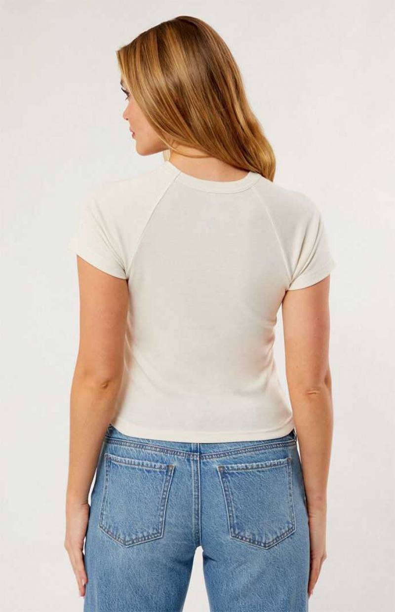 Hauts PacSun Malibu Fruit Raglan Femme Blanche | 180473ZBM