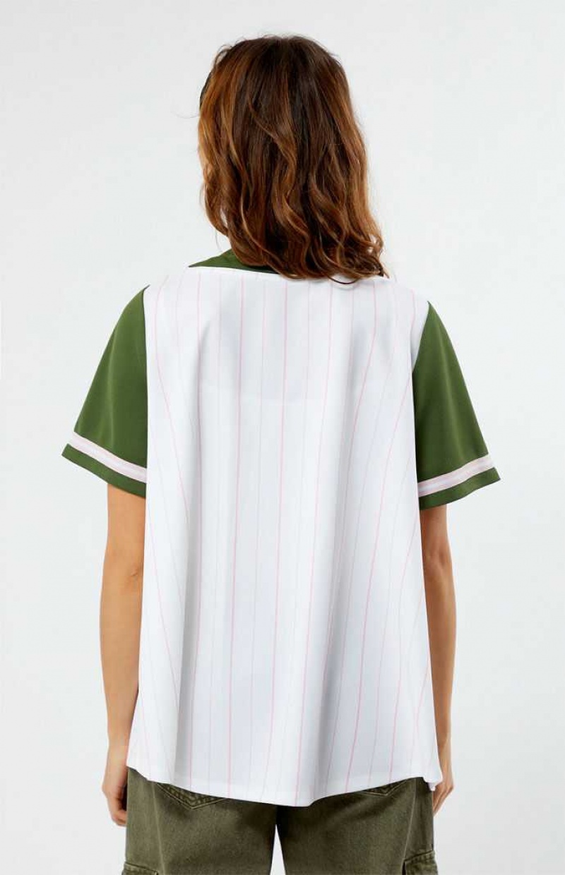 Hauts PacSun New York Baseball Jersey Femme Vert | 512804VEZ