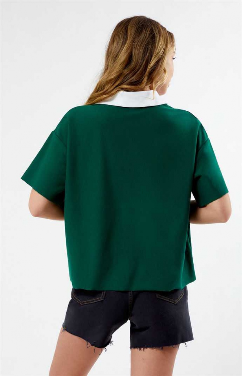 Hauts PacSun Oversized Rugby Femme Vert | 345728MTK