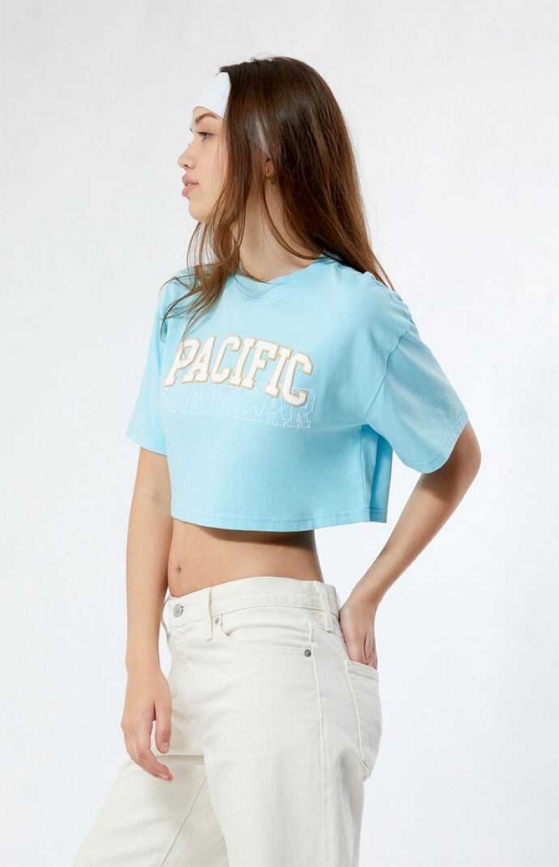 Hauts PacSun Pacific Sunwear Arch Cropped Femme Bleu | 163078KOV