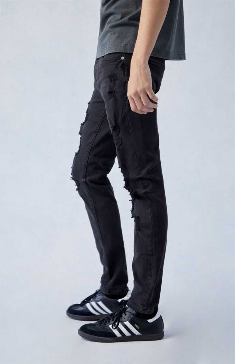 Jean PacSun Confort Stretch Black Mince Homme Noir | 417638XTQ