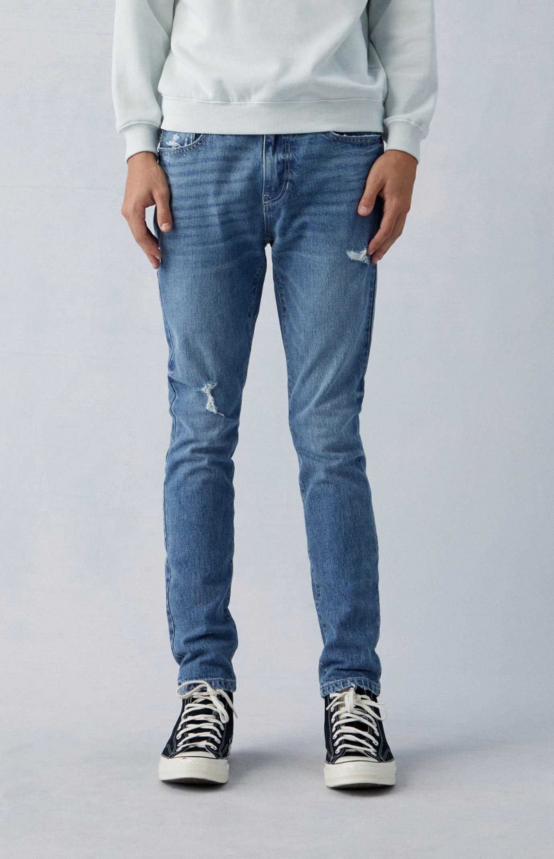 Jean PacSun Confort Stretch Indigo Mince Homme Indigo | 209584NVH