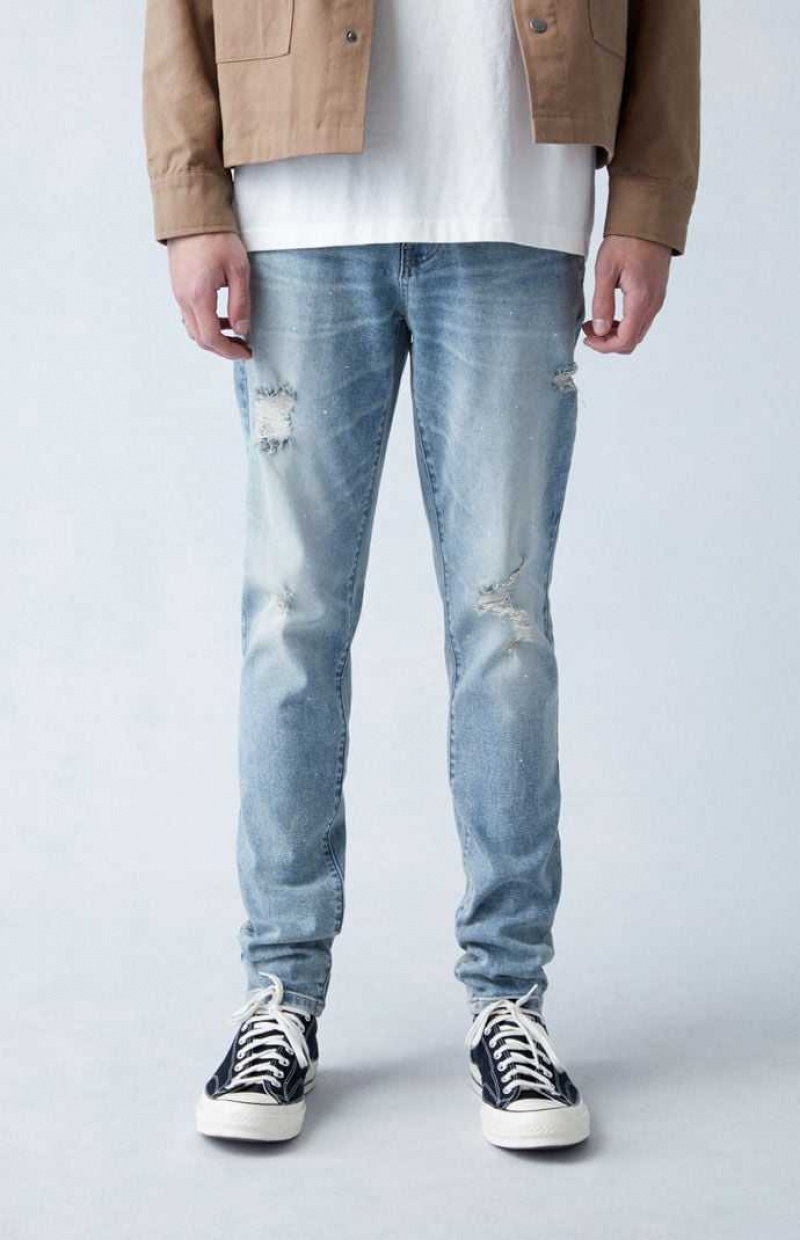 Jean PacSun Eco High Stretch Indigo Mince Homme Indigo | 961247ATD