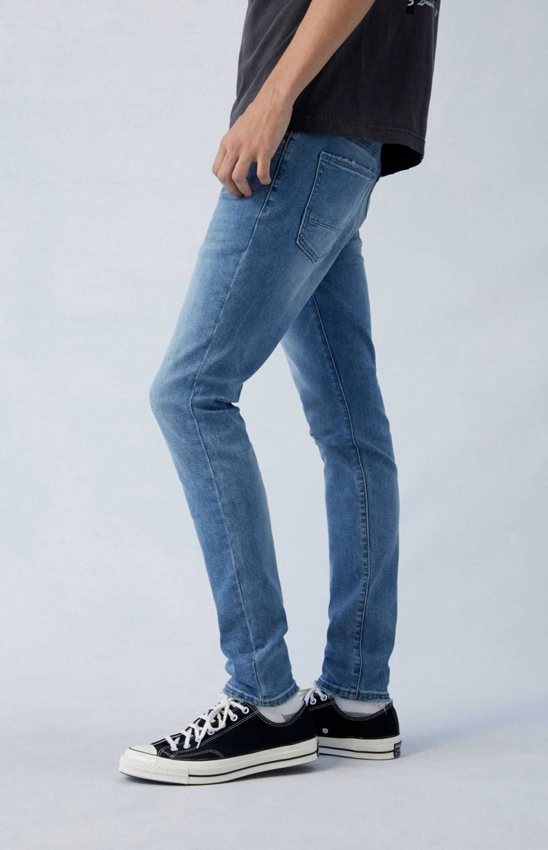 Jean PacSun Eco High Stretch Indigo Mince Homme Indigo | 615749ZDS