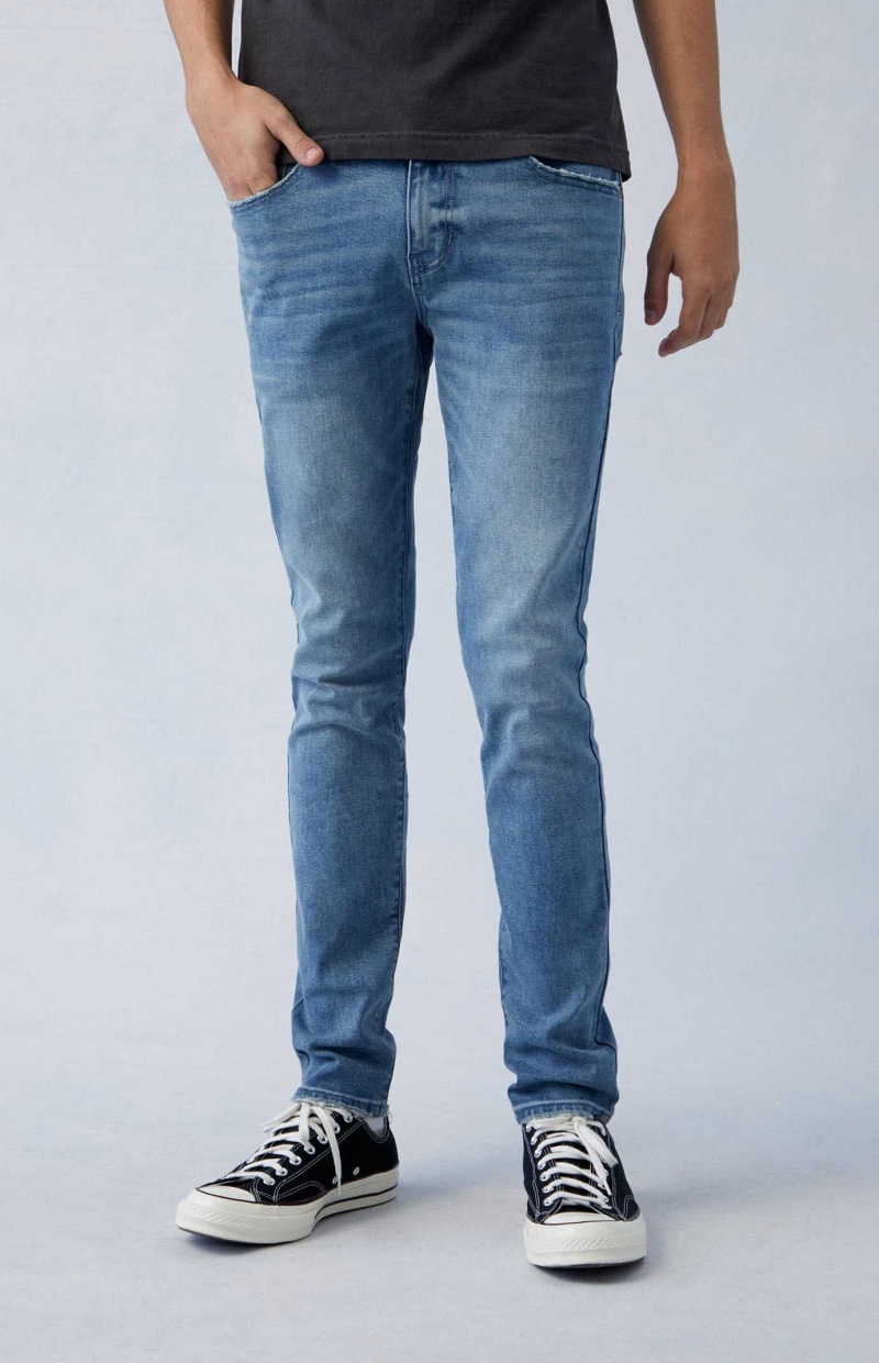 Jean PacSun Eco High Stretch Indigo Mince Homme Indigo | 615749ZDS