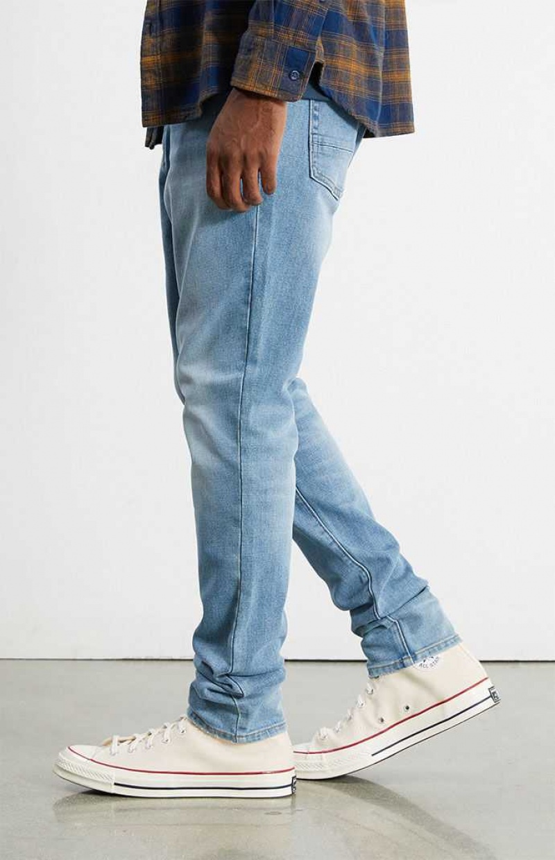 Jean PacSun Eco Medium Wash Stacked Mince Homme Indigo | 819753ZVD