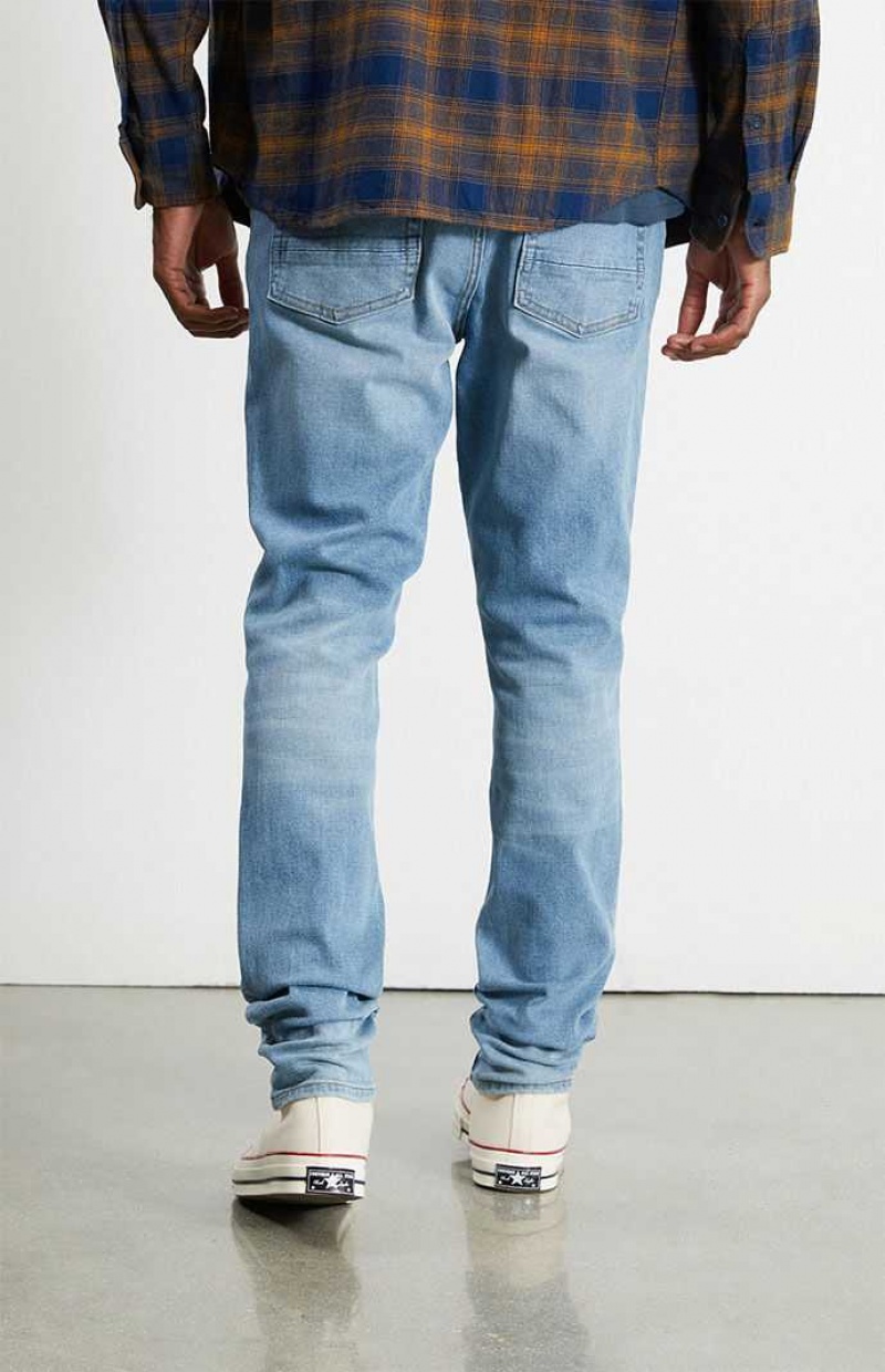 Jean PacSun Eco Medium Wash Stacked Mince Homme Indigo | 819753ZVD