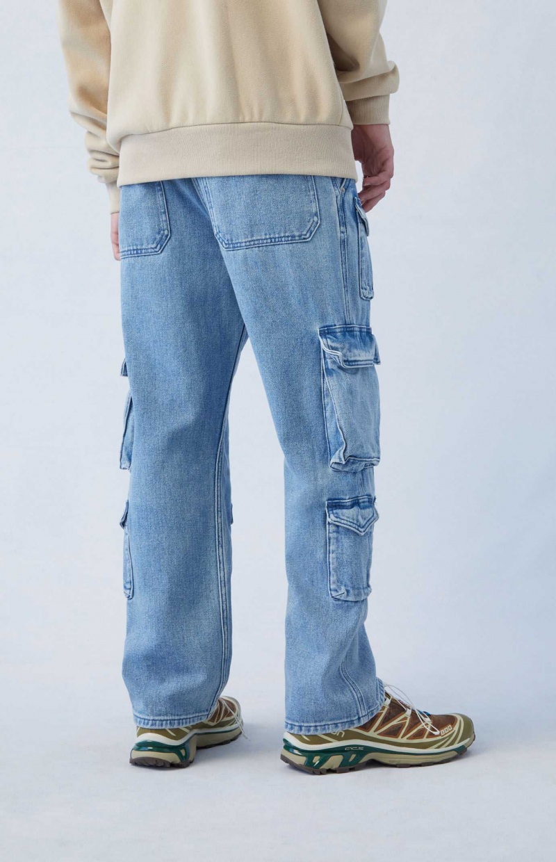 Jean PacSun Light Indigo Droit Cargo Homme Indigo Clair | 809561GER