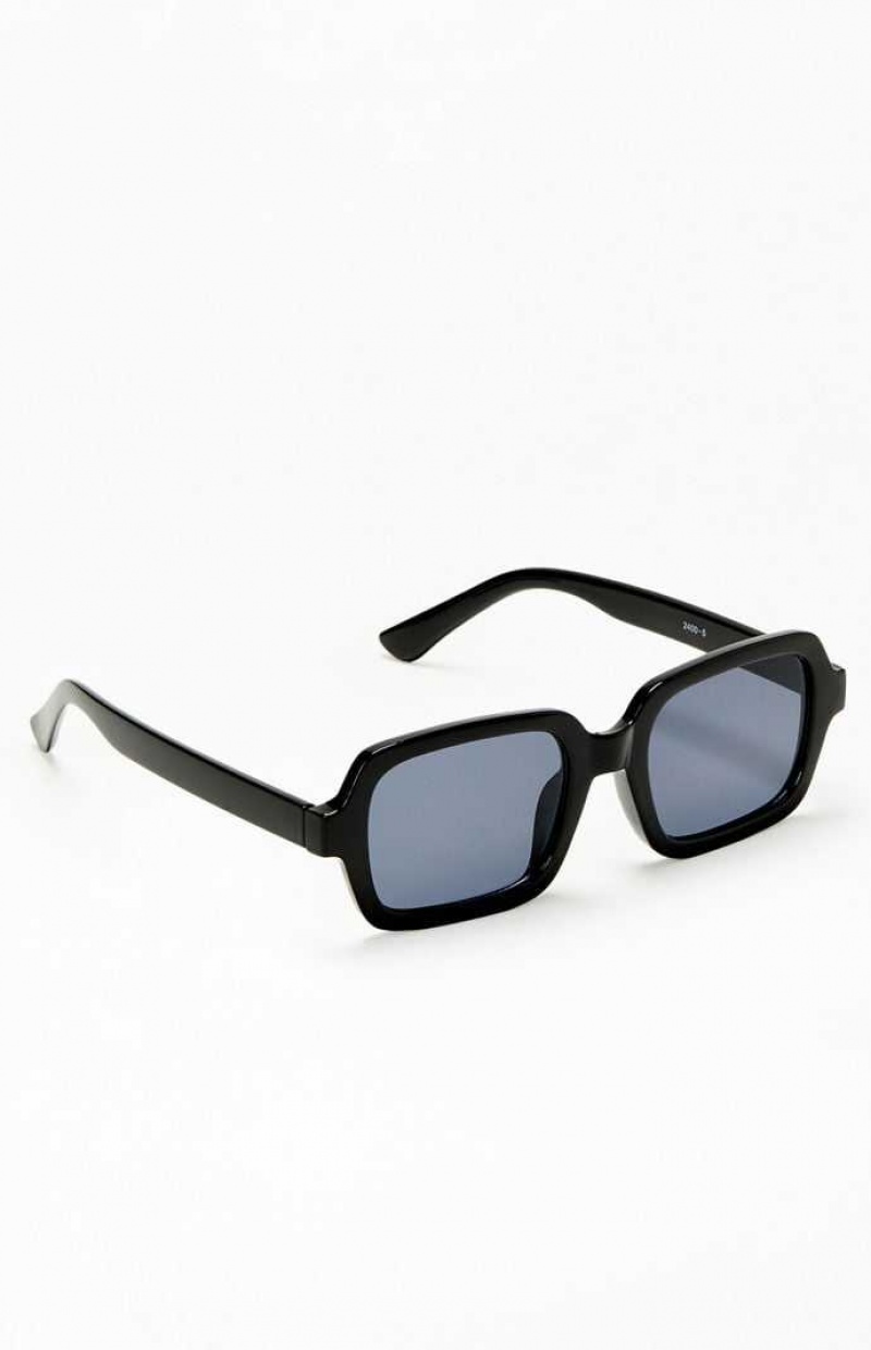 Lunette de Soleil PacSun Plastic Square Femme Noir | 547129PDZ