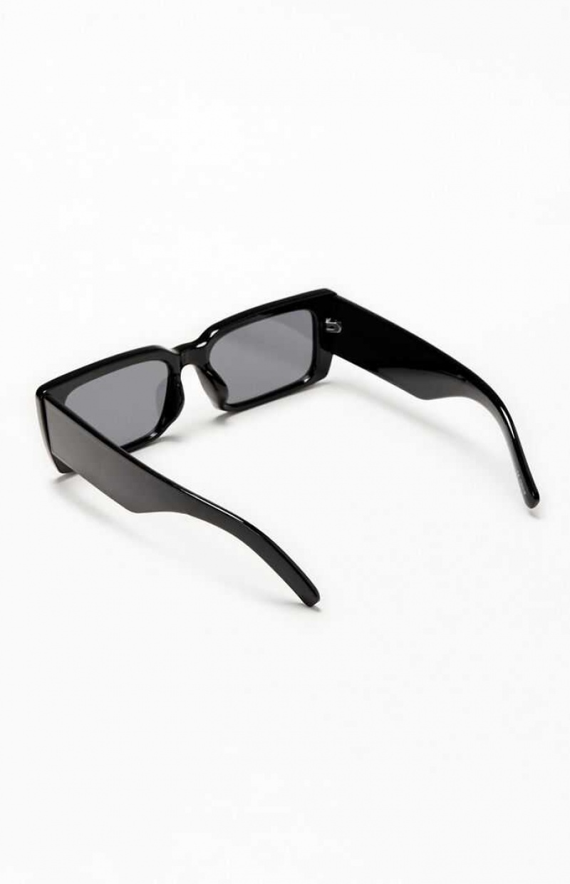 Lunette de Soleil PacSun Rectangle Low Profile Homme Noir | 318694EGU