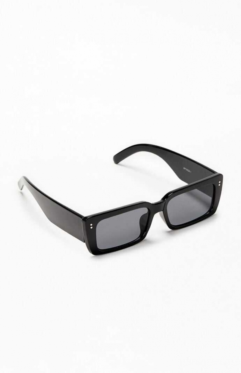 Lunette de Soleil PacSun Rectangle Low Profile Homme Noir | 318694EGU