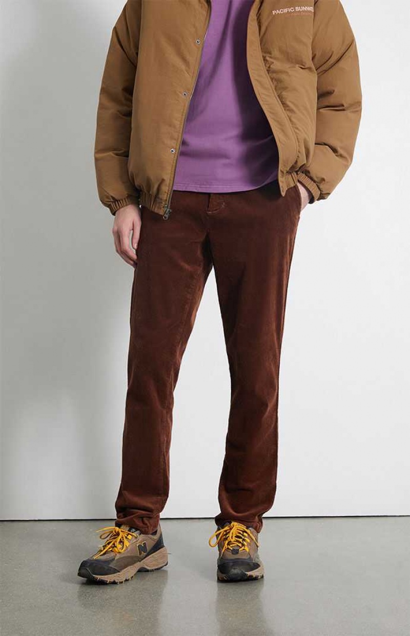 Pantalon PacSun Brown Slim Chino Homme Marron | 167039ACD