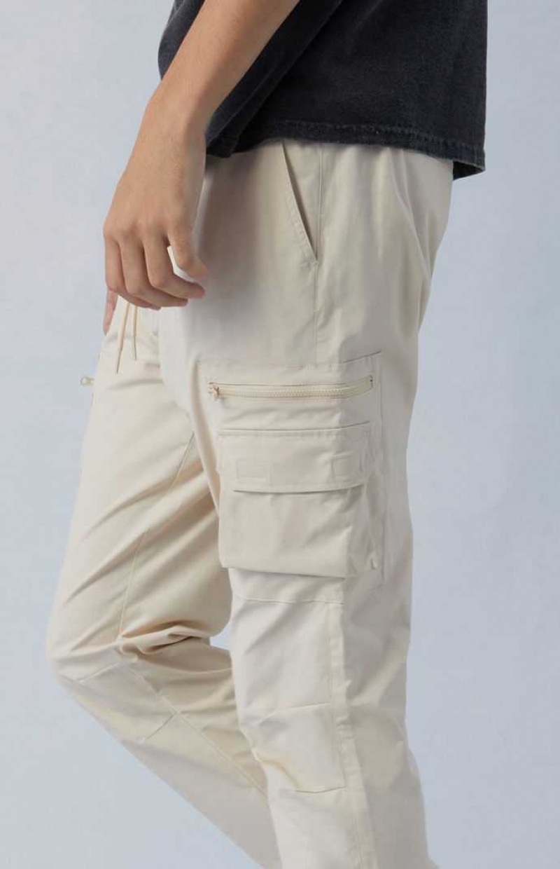 Pantalon PacSun Eco Stretch Cream Slim Cargo Homme Kaki | 378964RFJ