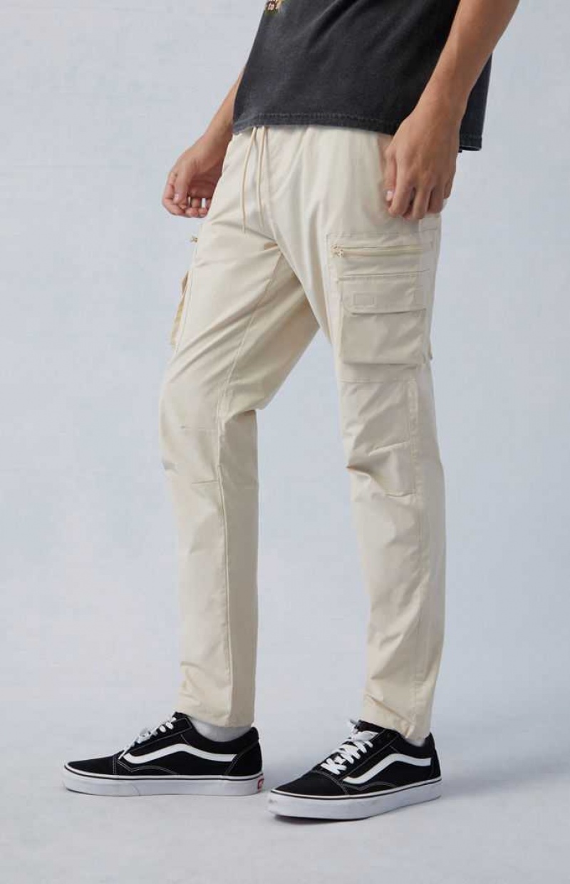 Pantalon PacSun Eco Stretch Cream Slim Cargo Homme Kaki | 378964RFJ