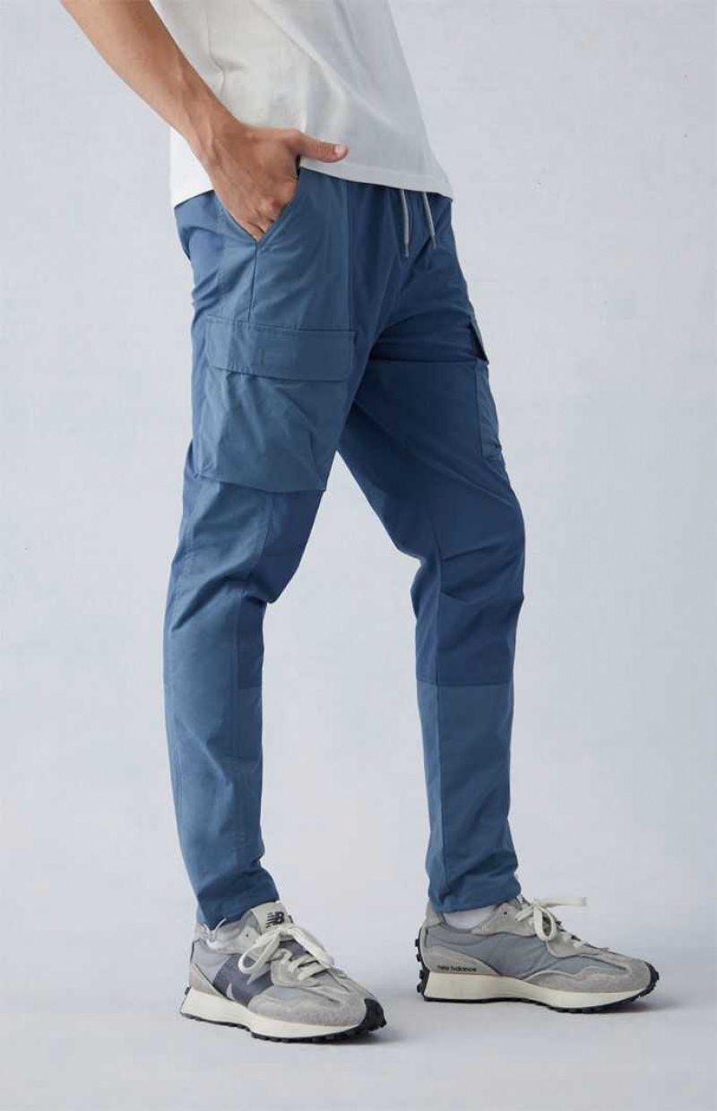 Pantalon PacSun Eco Stretch Nylon Blue Slim Cargo Homme Bleu | 761892GOS