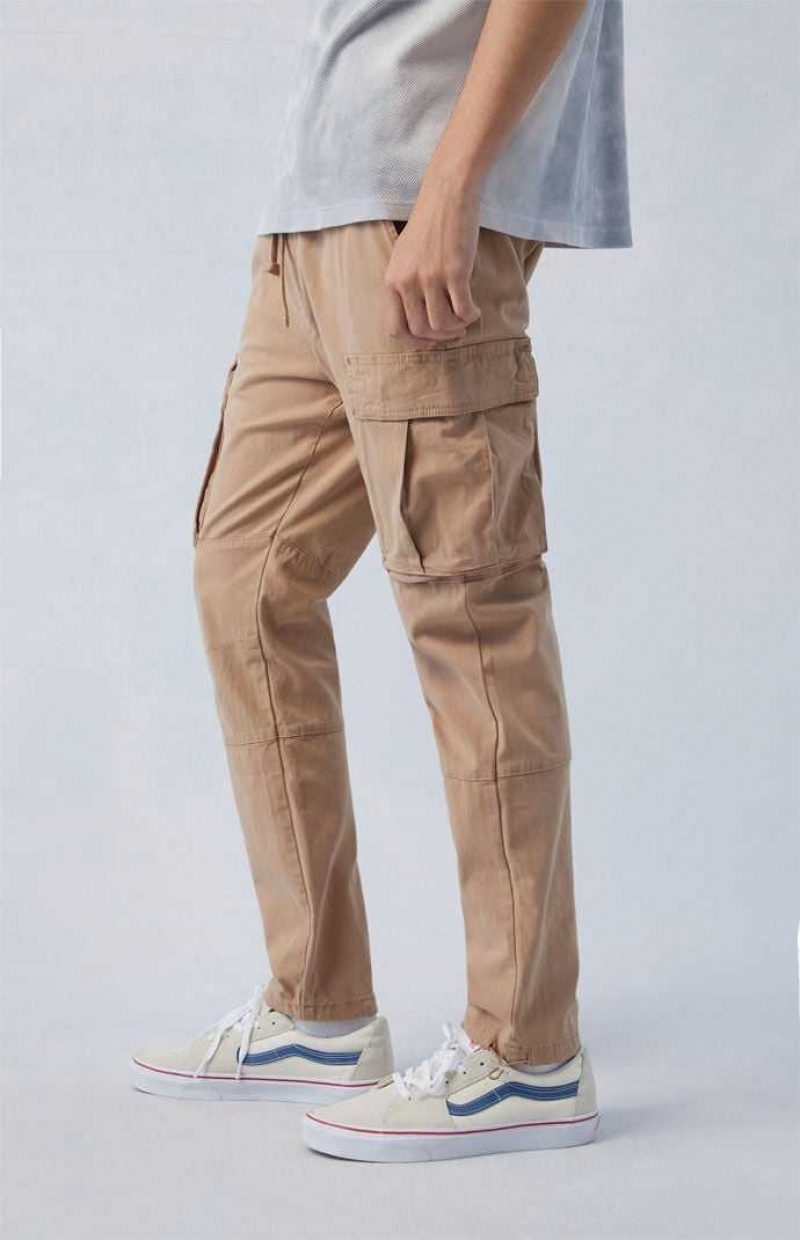 Pantalon PacSun Eco Stretch Tela Khaki Slim Cargo Homme Kaki | 403125FHO