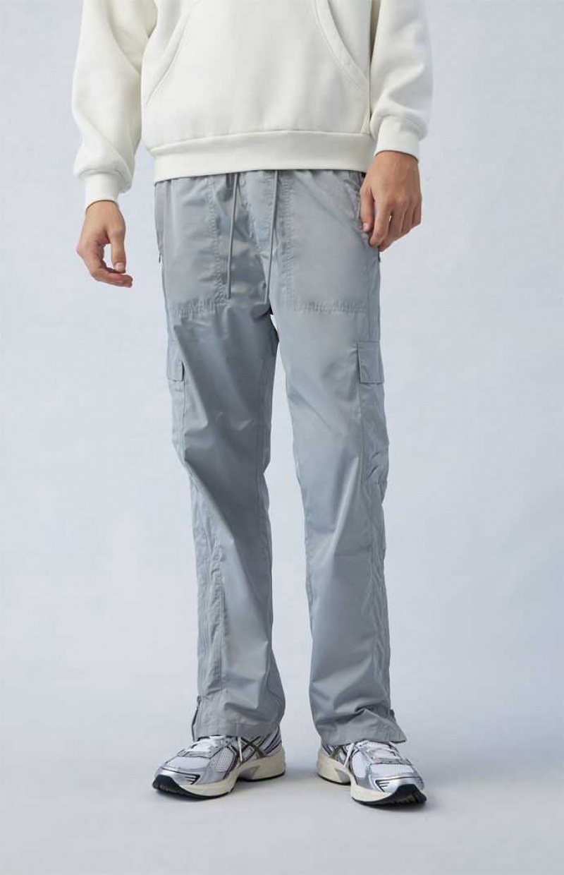 Pantalon PacSun Gray Nylon Droit Cargo Homme Grise | 421308DMO