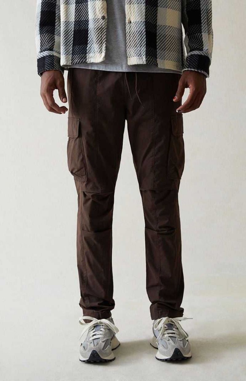 Pantalon PacSun Stretch Brown Slim Cargo Homme Marron | 304285EZJ