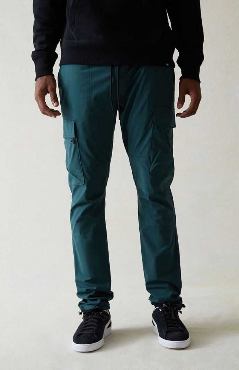 Pantalon PacSun Stretch Dark Green Slim Cargo Homme FOREST GRN | 315624WVU