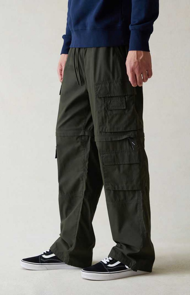 Pantalon PacSun Tela Green gy Zip Off Cargo Homme Vert | 307928XBK