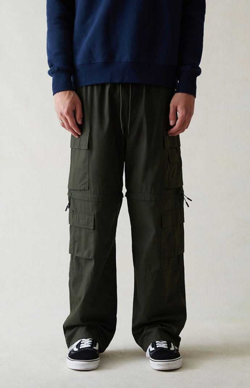 Pantalon PacSun Tela Green gy Zip Off Cargo Homme Vert | 307928XBK