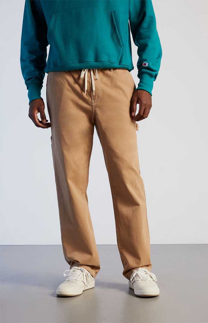 Pantalon PacSun Twill Carpenter Homme Marron | 520438PRI