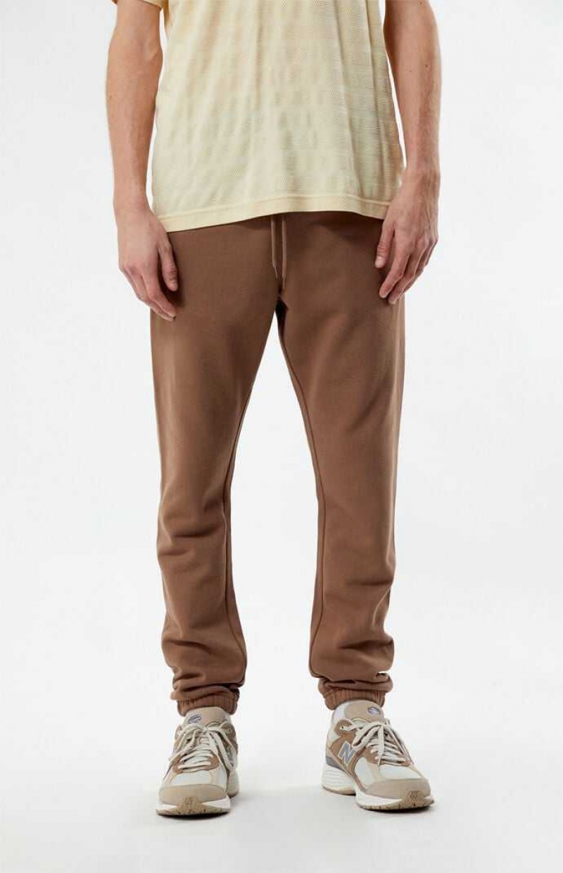 Pantalon Survêtement PacSun Brown Fleece Jogger Homme Marron | 241095QZU