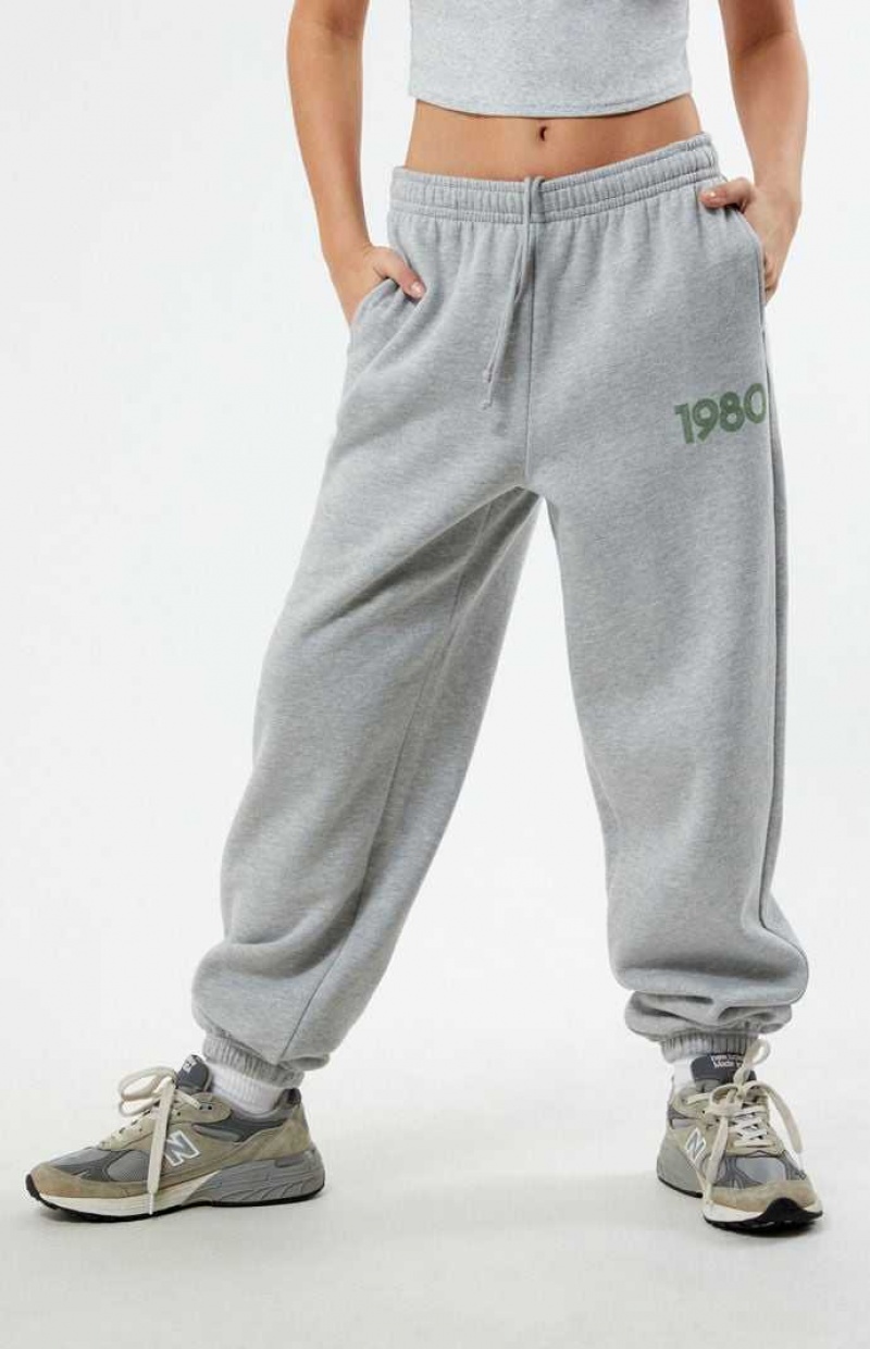 Pantalons PacSun 1980 Femme Grise | 641702LRO