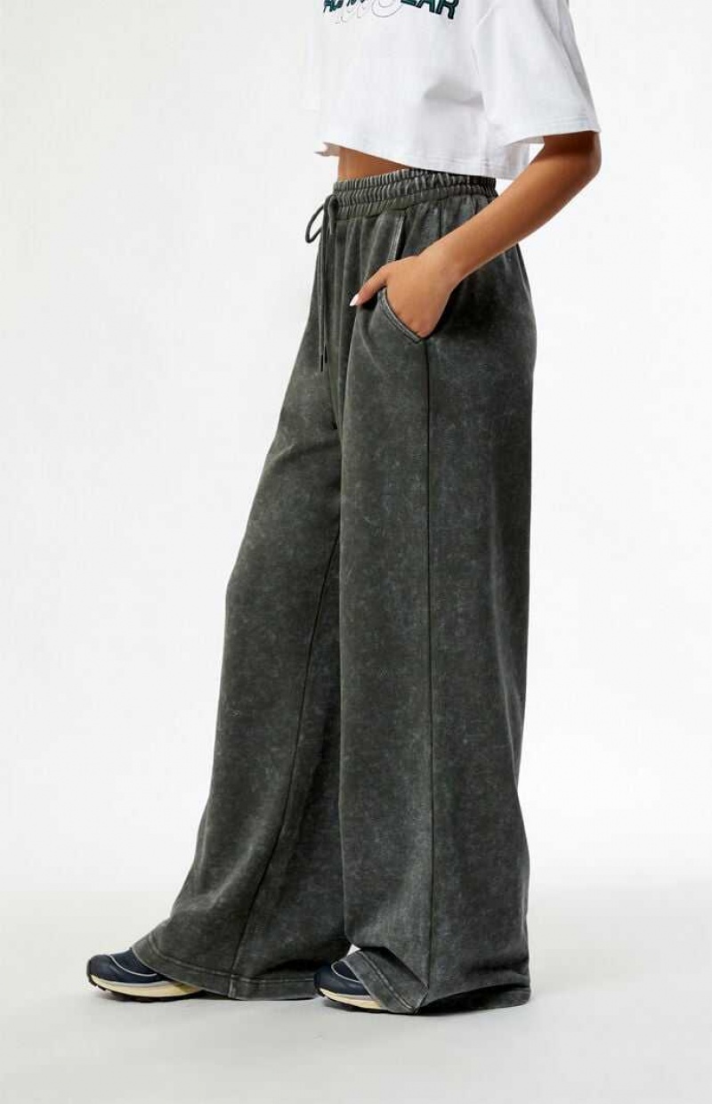 Pantalons PacSun Acid Wash Larges Leg Femme Grise | 694807DLN