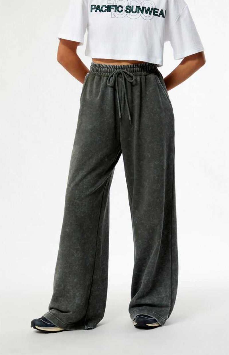 Pantalons PacSun Acid Wash Larges Leg Femme Grise | 694807DLN