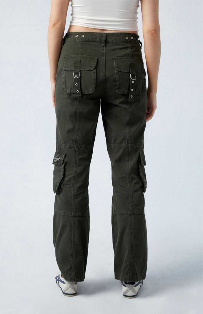 Pantalons PacSun Army Green Mid Rise Vintage Bootcut Femme Vert | 052481IPK