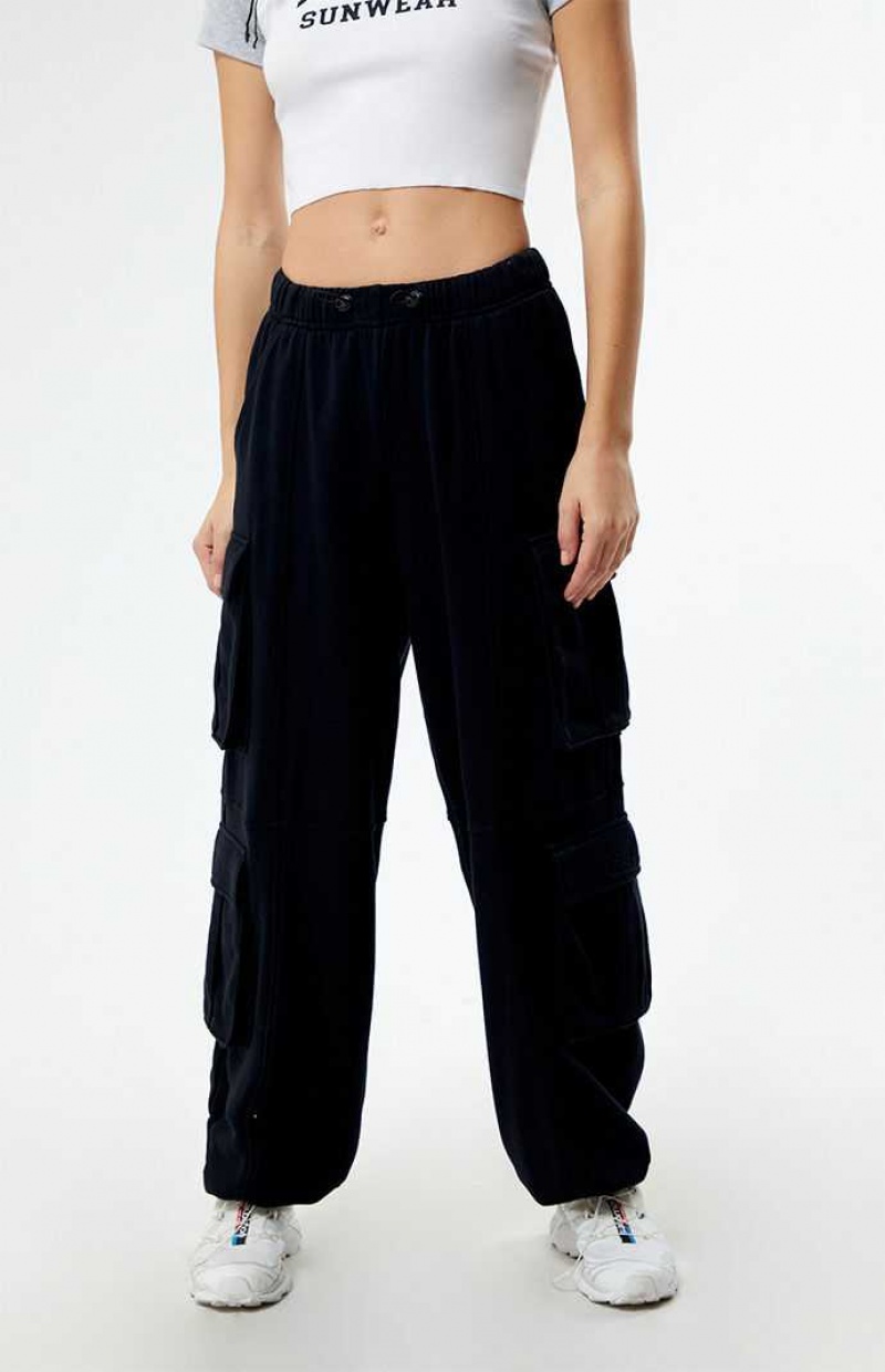 Pantalons PacSun Around Town Cargo Femme Noir | 652437TKN