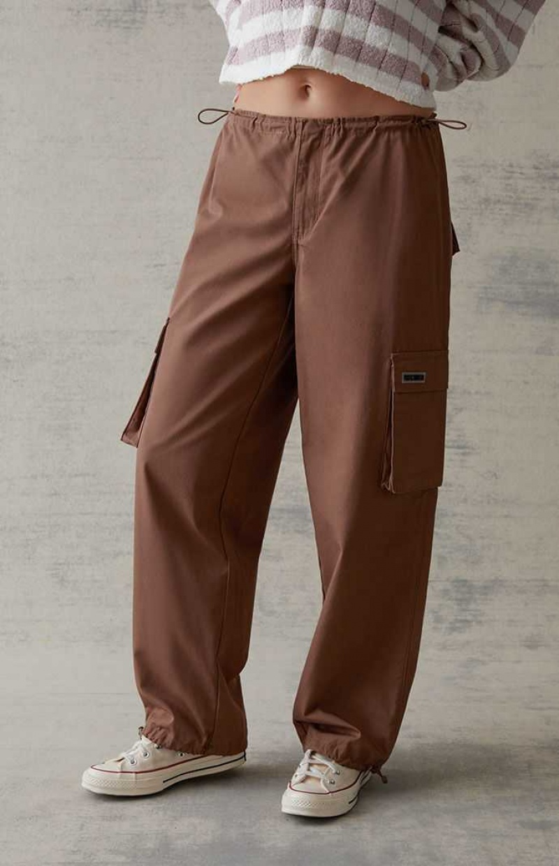 Pantalons PacSun Baggy Cargo Pull-On Femme HAZELNUT | 542130LMB