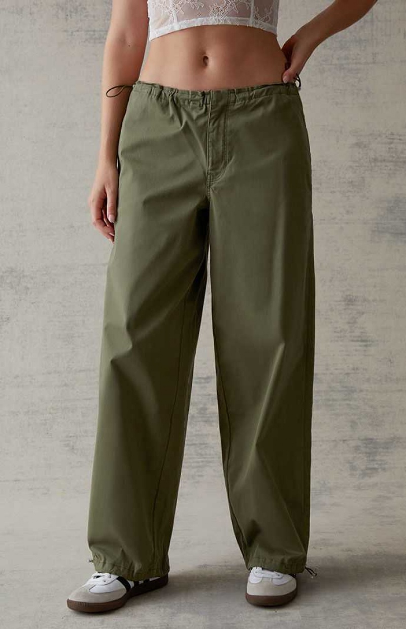 Pantalons PacSun Baggy Pull-On Femme Vert Olive | 695012QLJ