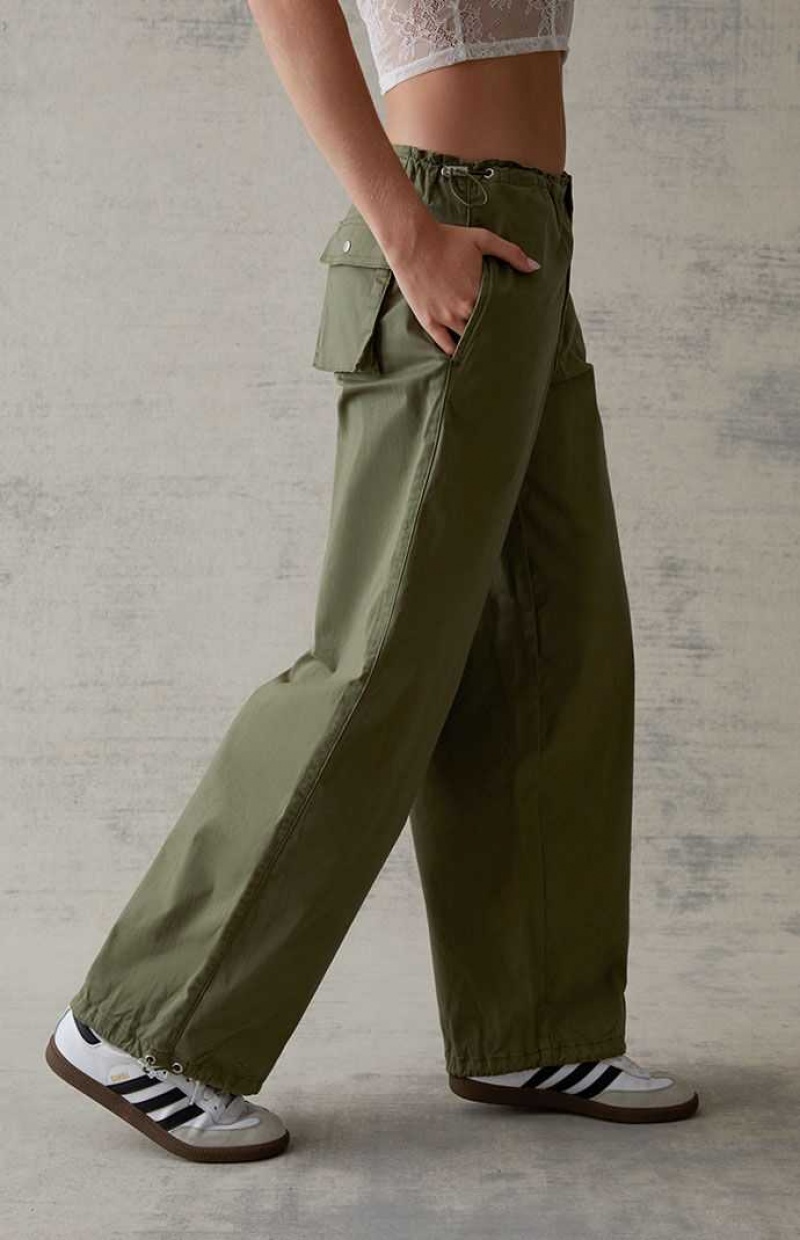 Pantalons PacSun Baggy Pull-On Femme Vert Olive | 695012QLJ