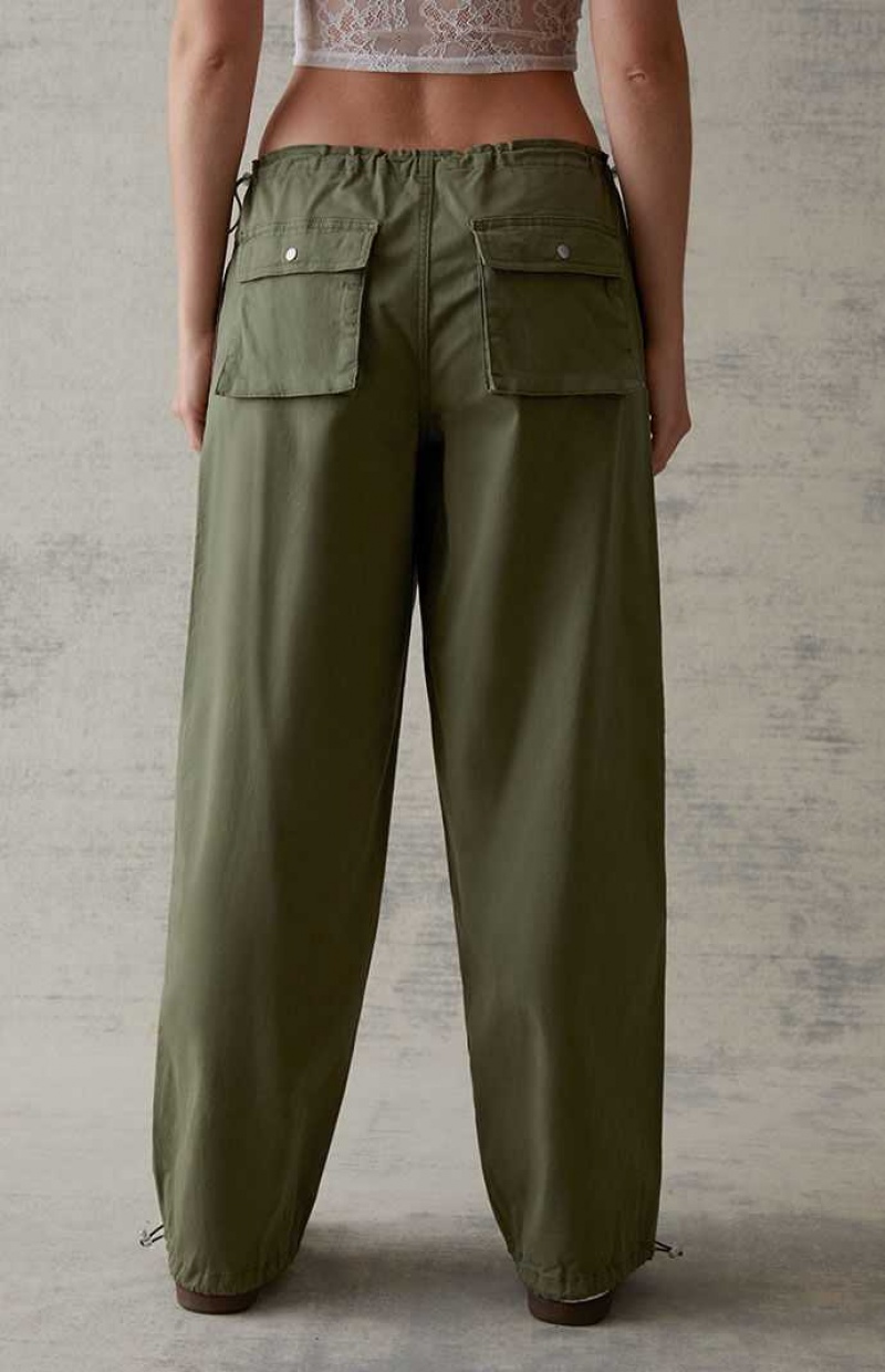 Pantalons PacSun Baggy Pull-On Femme Vert Olive | 695012QLJ