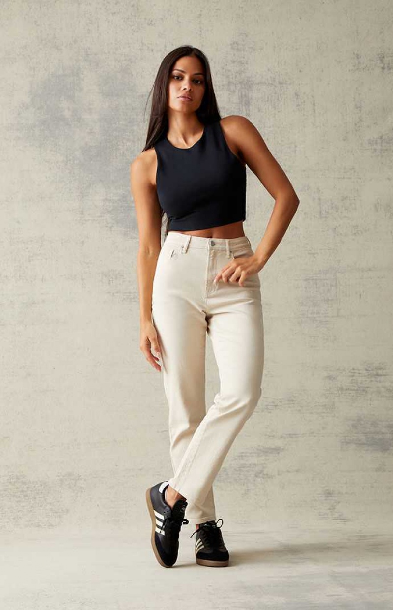 Pantalons PacSun Beige Curve Droit Leg Femme Beige | 937481TYL