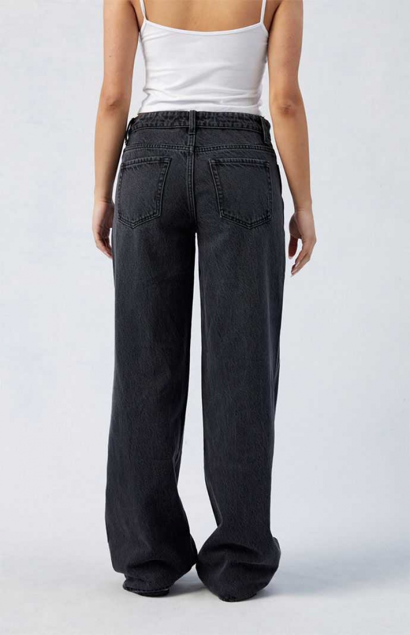 Pantalons PacSun Black Fold-Over Casey Low Rise gy Femme Indigo | 917560OEC