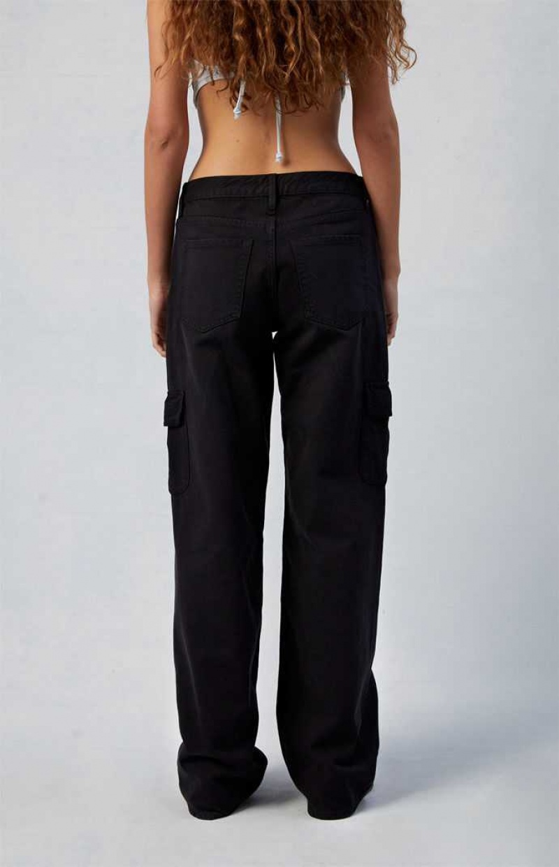 Pantalons PacSun Black Low Rise Extreme gy Cargo Femme Noir | 750423TJG