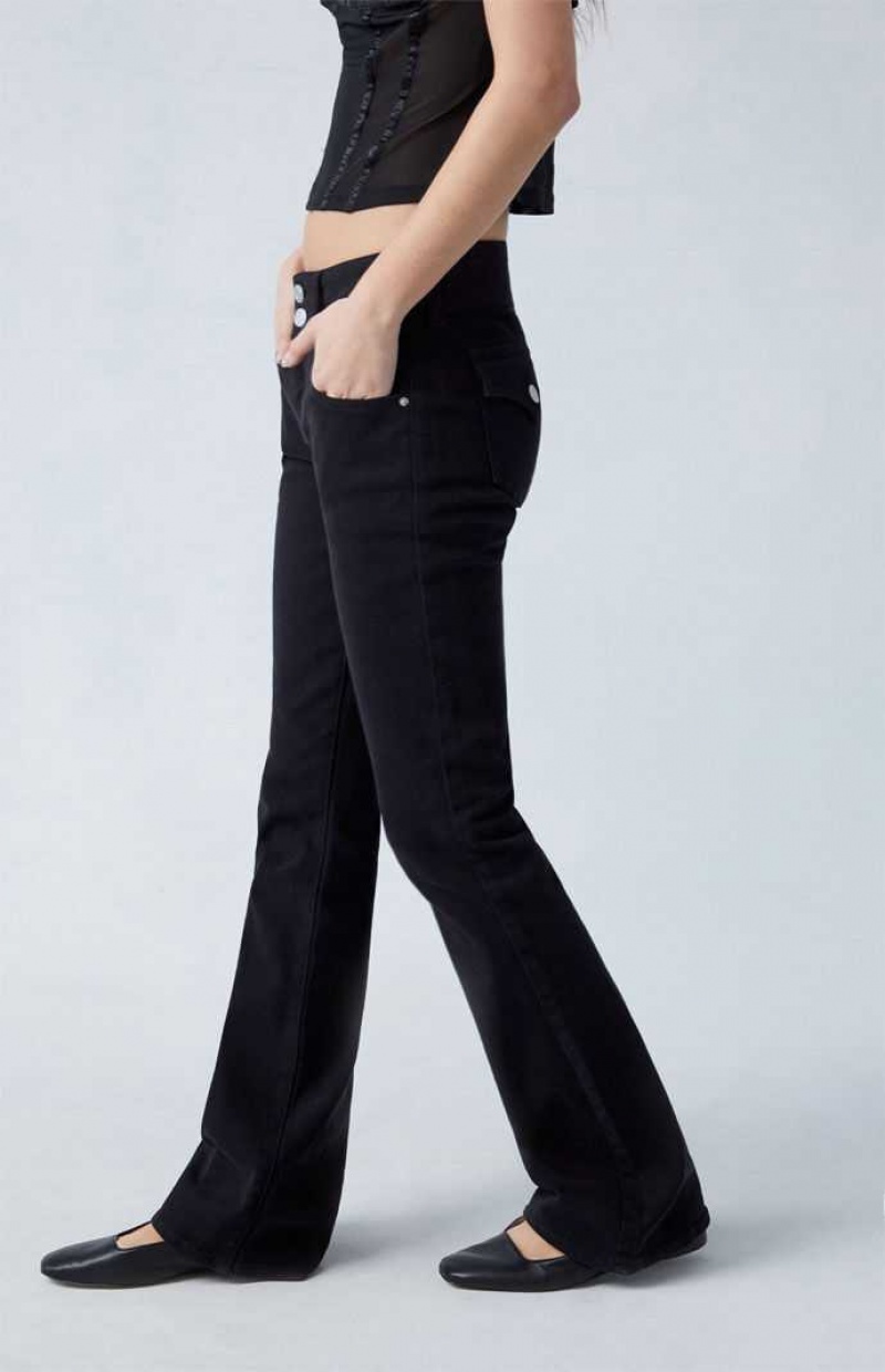 Pantalons PacSun Black Stretch Low Rise Bootcut Femme Indigo | 013672MYQ